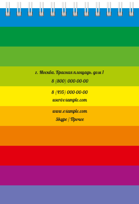 Вертикальные блокноты A6 - Радужные полоски Задняя обложка